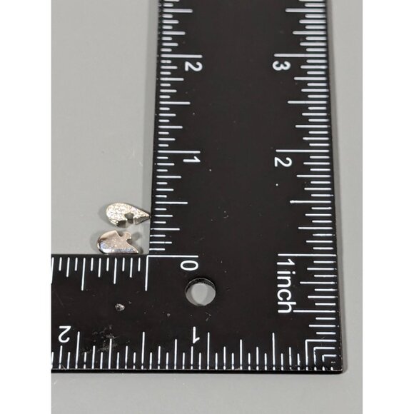 Origami Owl Two Piece Heart Floating Charm Puzzle Piece Rhinestone Pave - Picture 7 of 8